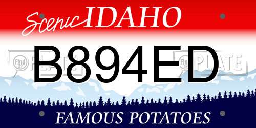 B894ED Idaho License Plate