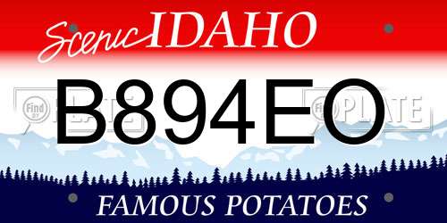 B894EO Idaho License Plate