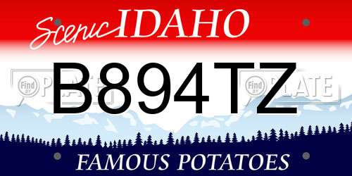 B894TZ Idaho License Plate