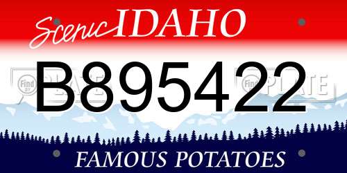 B895422 Idaho License Plate