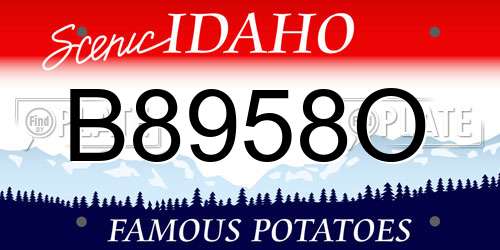 B8958O Idaho License Plate