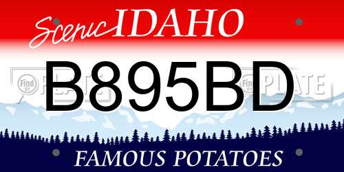 B895BD Idaho License Plate
