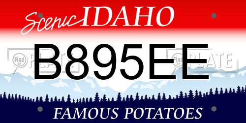 B895EE Idaho License Plate