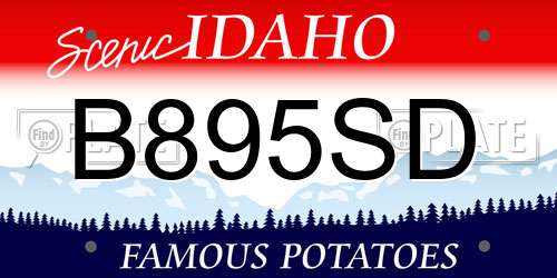 B895SD Idaho License Plate
