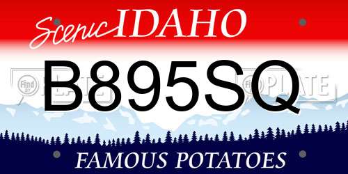 B895SQ Idaho License Plate
