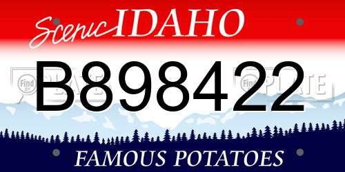B898422 Idaho License Plate