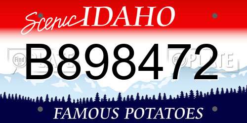 B898472 Idaho License Plate