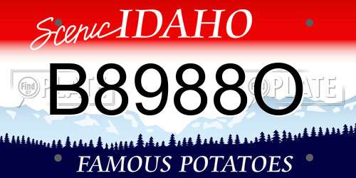 B8988O Idaho License Plate