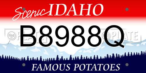 B8988Q Idaho License Plate