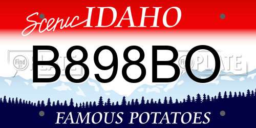 B898BO Idaho License Plate