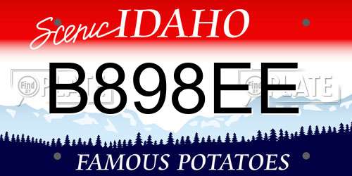 B898EE Idaho License Plate