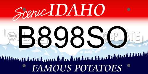 B898SO Idaho License Plate
