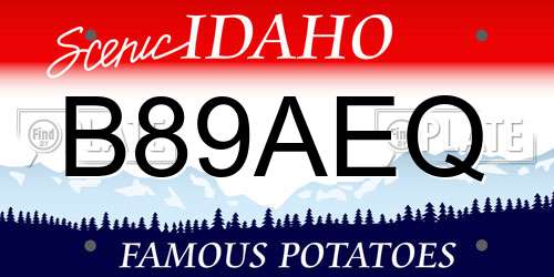B89AEQ Idaho License Plate