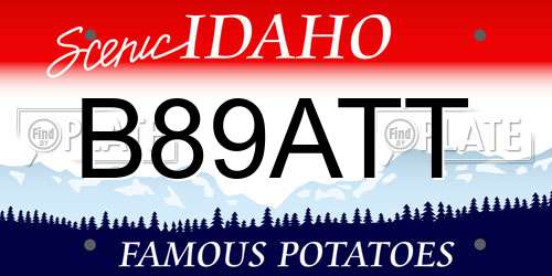B89ATT Idaho License Plate