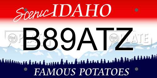 B89ATZ Idaho License Plate