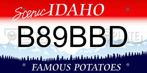 B89BBD Idaho License Plate