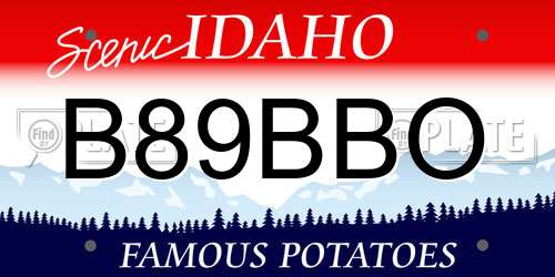 B89BBO Idaho License Plate