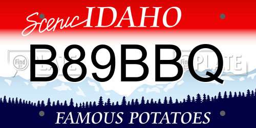 B89BBQ Idaho License Plate