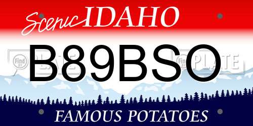B89BSO Idaho License Plate