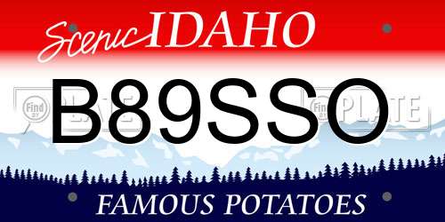 B89SSO Idaho License Plate