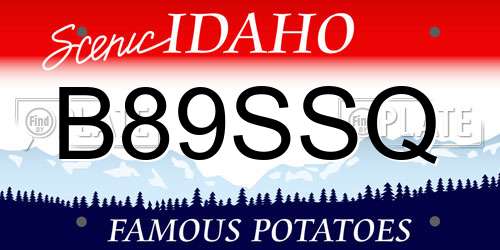 B89SSQ Idaho License Plate