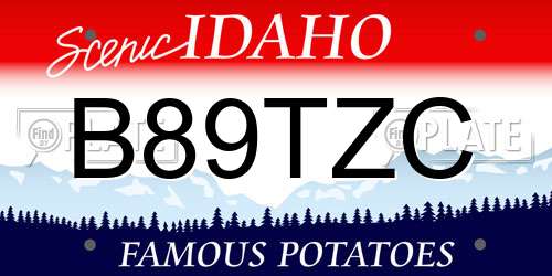 B89TZC Idaho License Plate