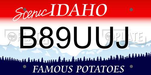 B89UUJ Idaho License Plate