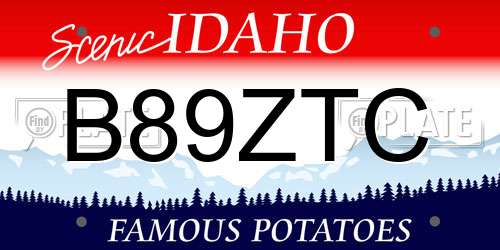 B89ZTC Idaho License Plate