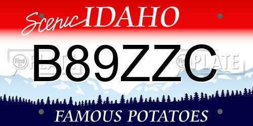 B89ZZC Idaho License Plate