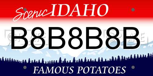 B8B8B8B Idaho License Plate