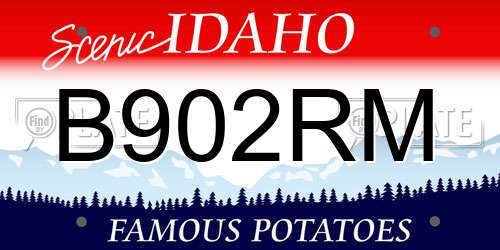 B902RM Idaho License Plate