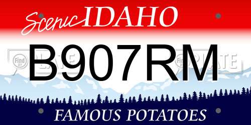 B907RM Idaho License Plate