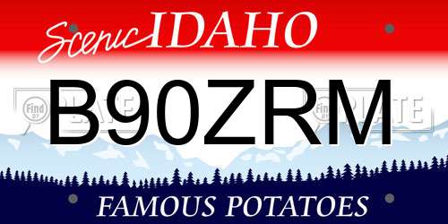 B90ZRM Idaho License Plate