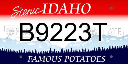 B9223T Idaho License Plate
