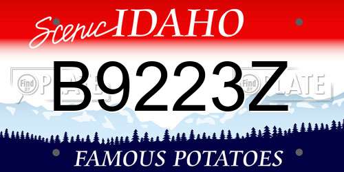 B9223Z Idaho License Plate