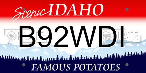 B92WDI Idaho License Plate