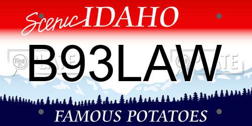 B93LAW Idaho License Plate
