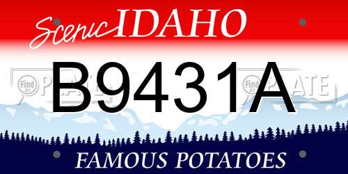 B9431A Idaho License Plate