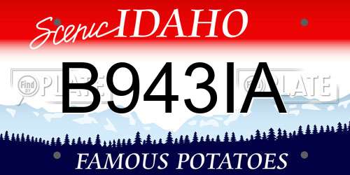 B943IA Idaho License Plate