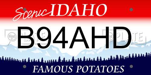 B94AHD Idaho License Plate