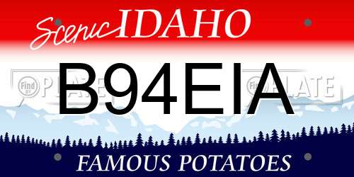 B94EIA Idaho License Plate
