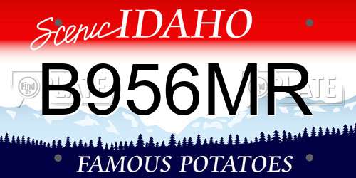 B956MR Idaho License Plate