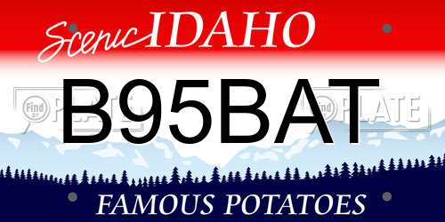 B95BAT Idaho License Plate