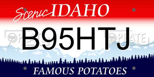 B95HTJ Idaho License Plate