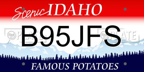 B95JFS Idaho License Plate