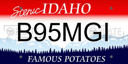B95MGI Idaho License Plate