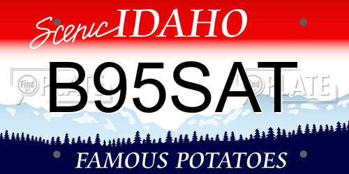 B95SAT Idaho License Plate
