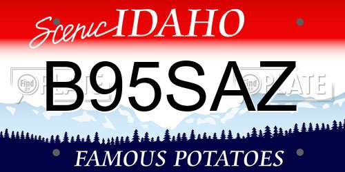 B95SAZ Idaho License Plate