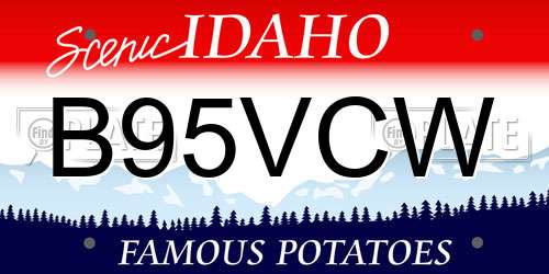 B95VCW Idaho License Plate