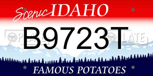 B9723T Idaho License Plate